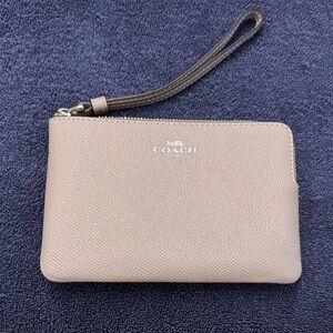 Coach Light Beige Wristlet Clutch